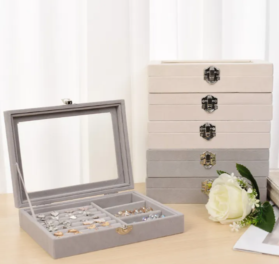 Velvet Jewelry Organizer Box 